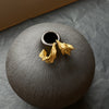 Textured gold organic earrings
