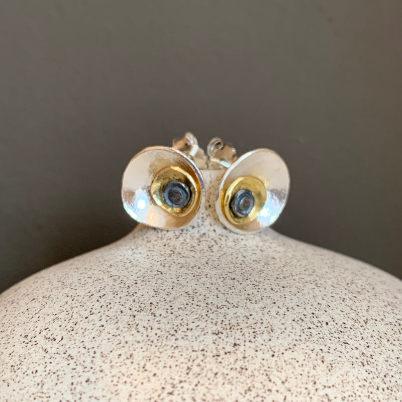 Three colour cup studs