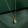 TURQUOISE AND GOLD VERMEIL PENDANT DROP NECKLACE
