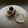 Gold organic solid hoop earrings