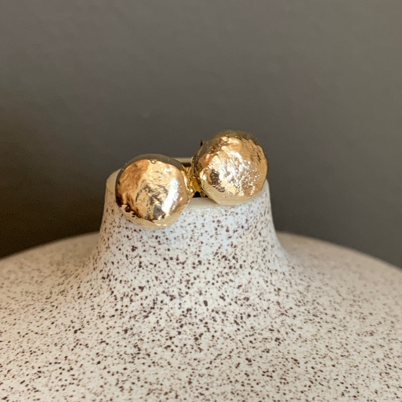 Gold nugget studs