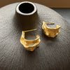 Textured gold organic earrings