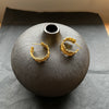 Crinkle gold hoop earrings