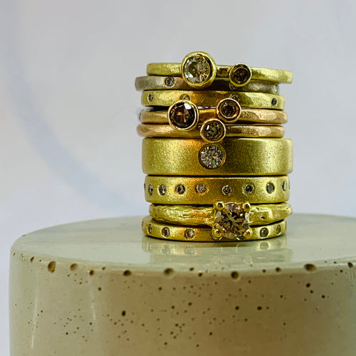 Gold Eternity Style Ring with Diamonds