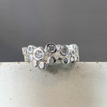 Dotty Silver Organic Eternity Style Salt & Pepper Diamond Ring