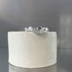 Dotty Silver Organic Eternity Style Salt & Pepper Diamond Ring