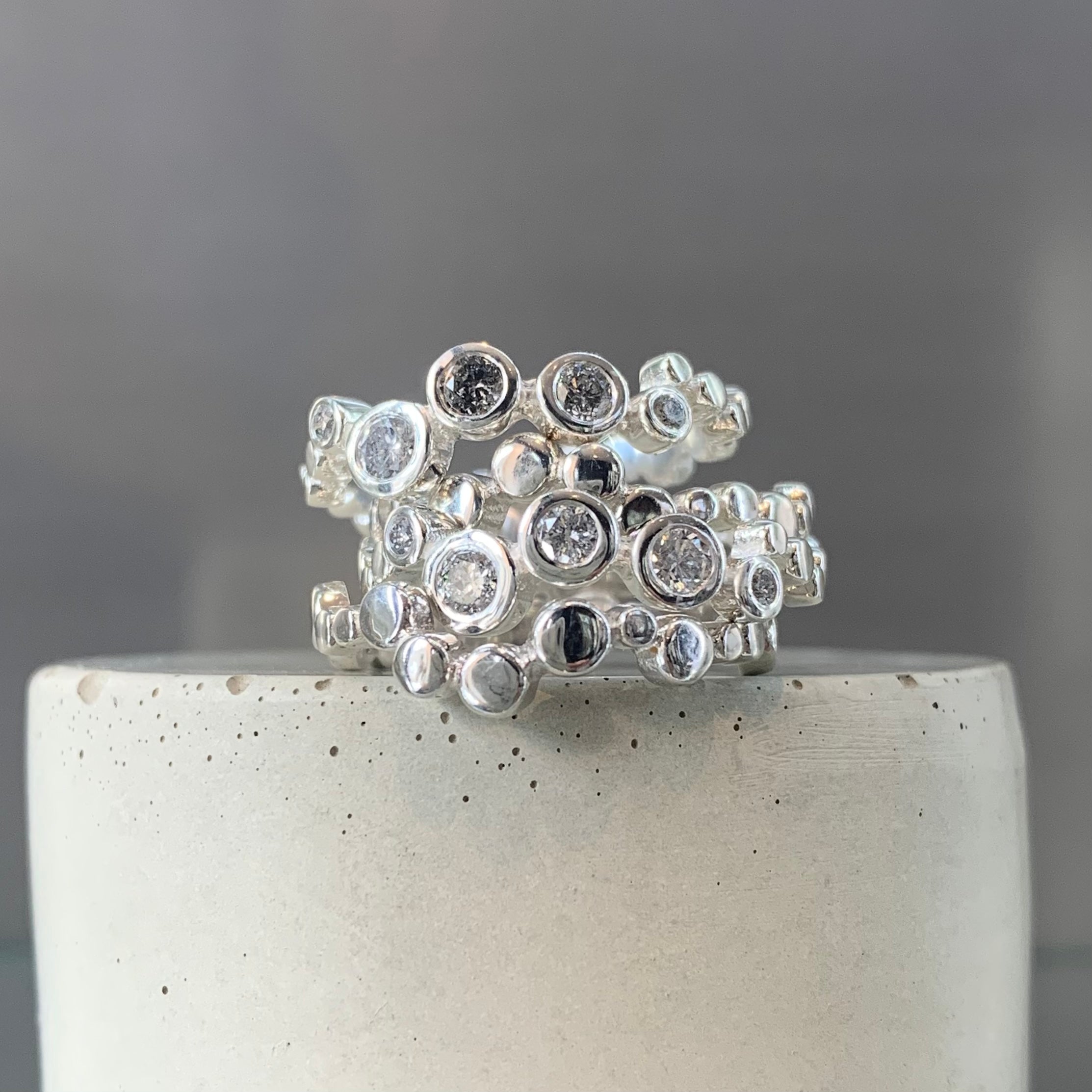 Silver diamante deals ring