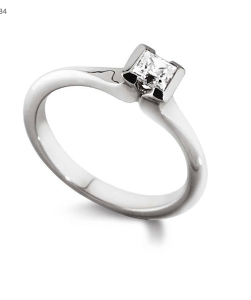 Bespoke Gold Ring Design - Princess Cut Stone