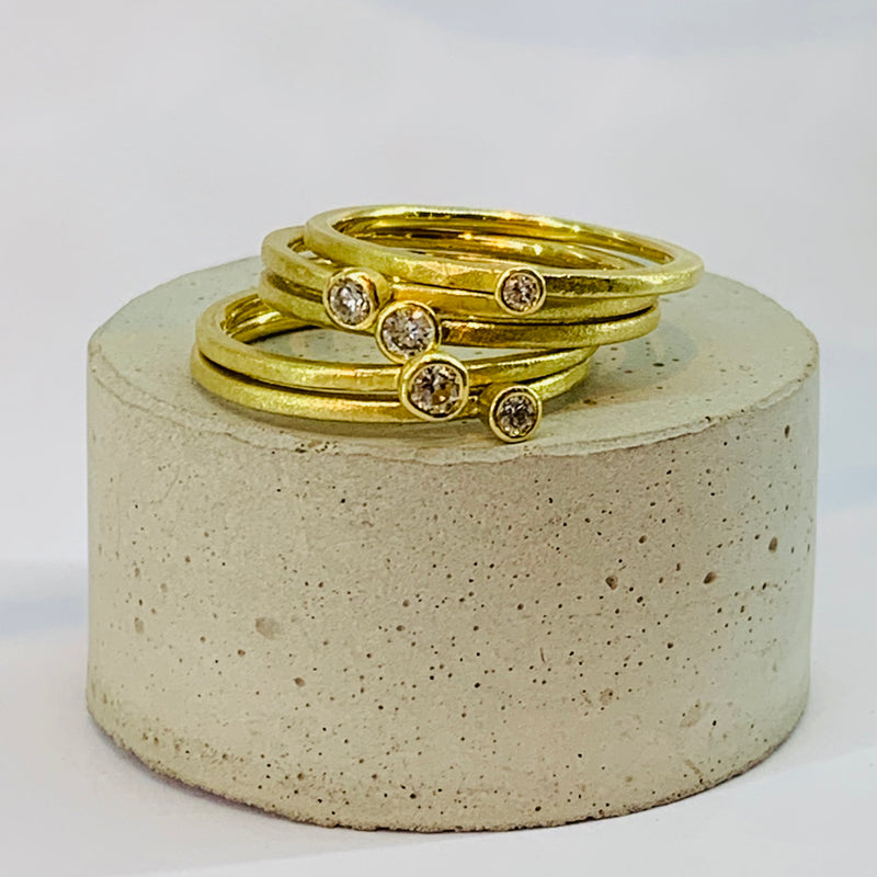 Diamond Gold Stacker Ring