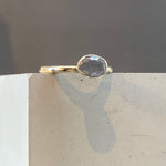 SOLD Dotty Solid Gold Grey Oval  Diamond Ring
