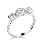 A Classic 3 Stone Contemporary Diamond Ring