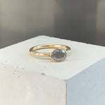 SOLD Dotty Solid Gold Grey Oval  Diamond Ring