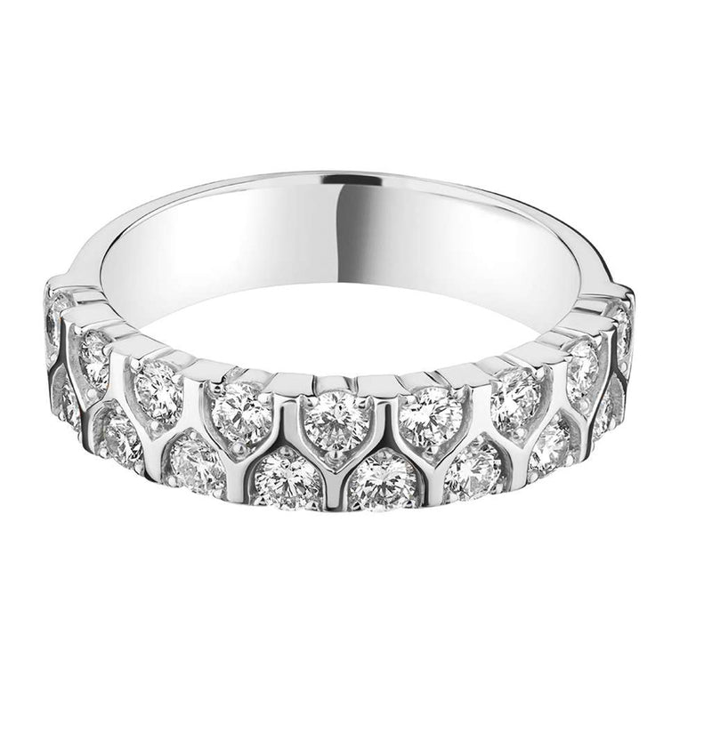 A Geometric Diamond Set Ring - Wide