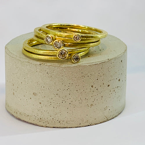 Diamond Gold Stacker Ring