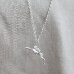 Leaping Hare Silver Pendant Necklace - Guess How Much I Love You Collection