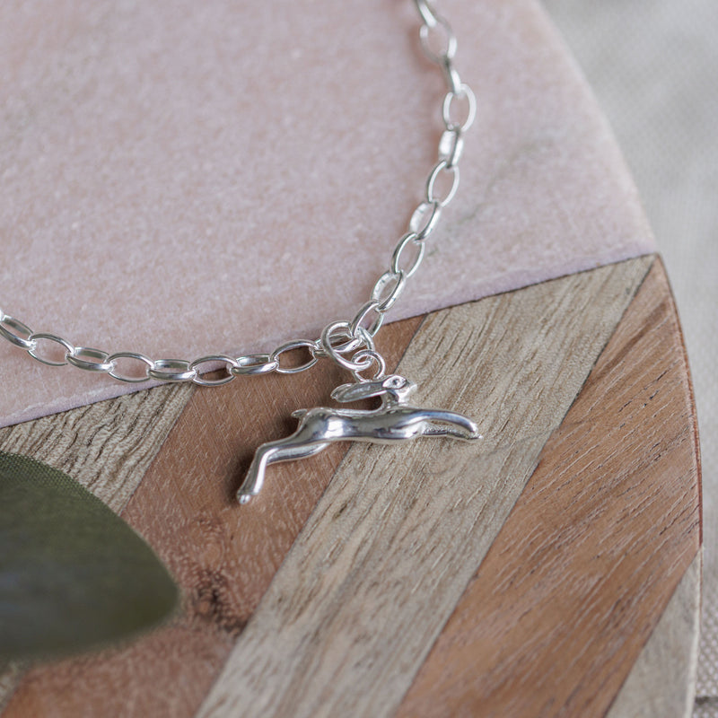 Leaping Hare Silver Chain Bracelet - Guess How Much I Love You Collection