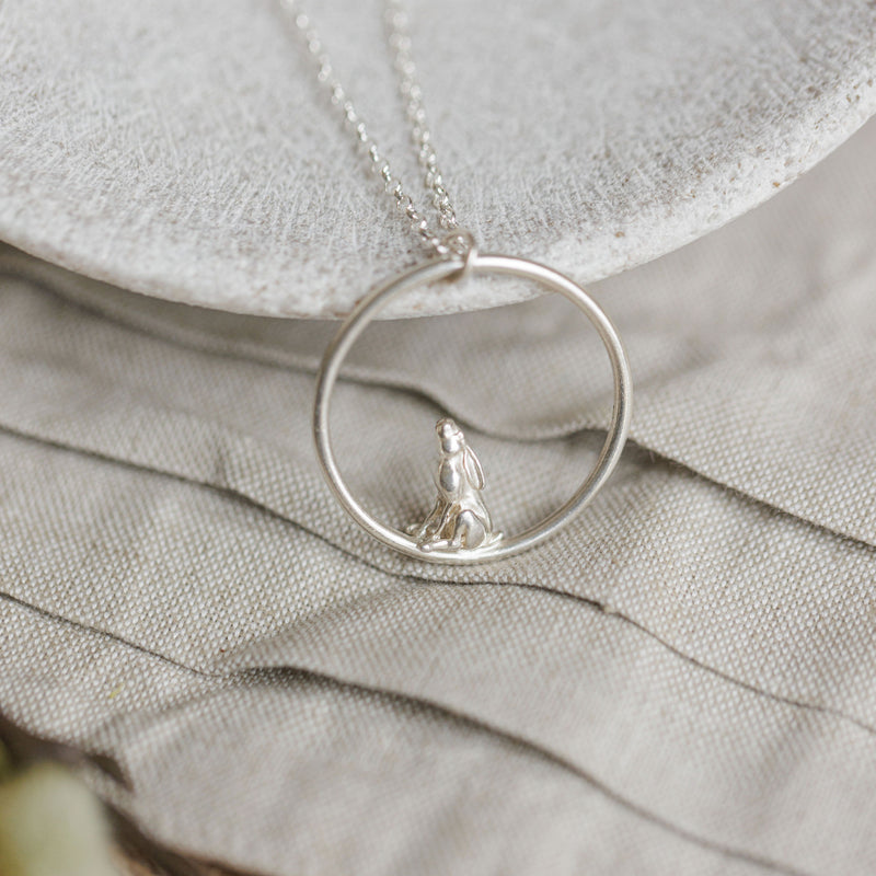 “I Love You Up To The Moon” Moongazing Hare Pendant Necklace - Guess How Much I Love You Collection