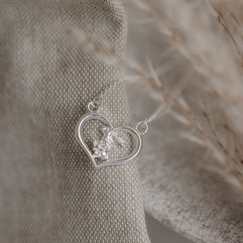 'I Love You Up To The Moon and Back' Silver Heart Pendant Necklace - Guess How Much I Love You Collection