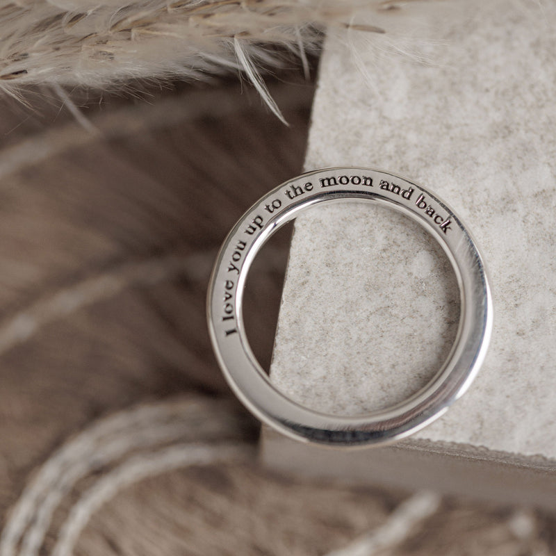 My Heart Belongs To You ‘I Love You Up To The Moon And Back’ Engraved Ring -  Guess How Much I Love You Collection