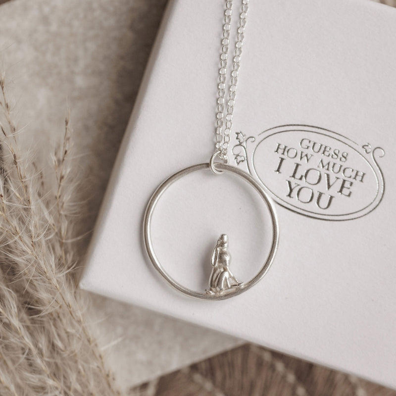 “I Love You Up To The Moon” Moongazing Hare Pendant Necklace - Guess How Much I Love You Collection