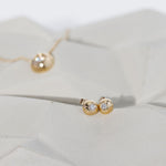 Dotty Solid Gold Diamond Earrings