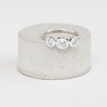 A Classic 3 Stone Contemporary Diamond Ring