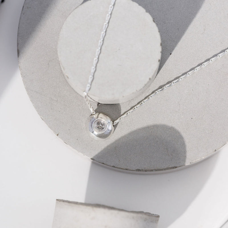 Dotty Silver Grey Diamond Pendant