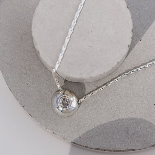 Dotty Silver Grey Diamond Pendant