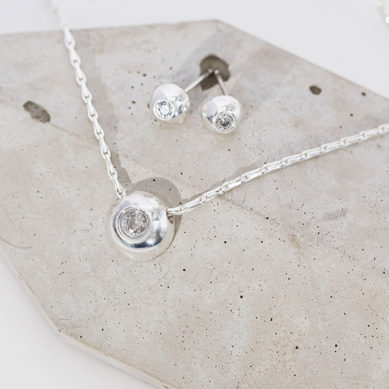 Dotty Silver Grey Diamond Pendant