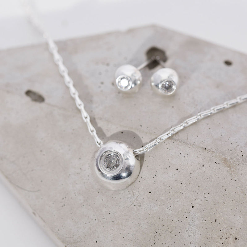 Dotty Silver Grey Diamond Pendant