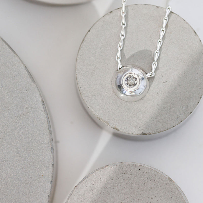 Dotty Silver Grey Diamond Pendant