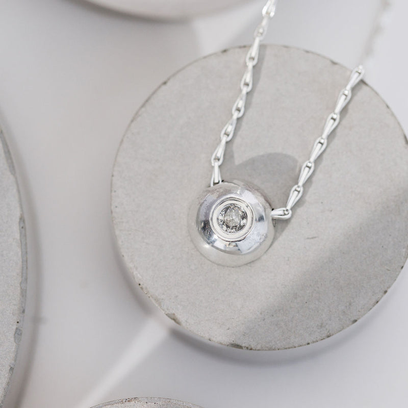 Dotty Silver Grey Diamond Pendant