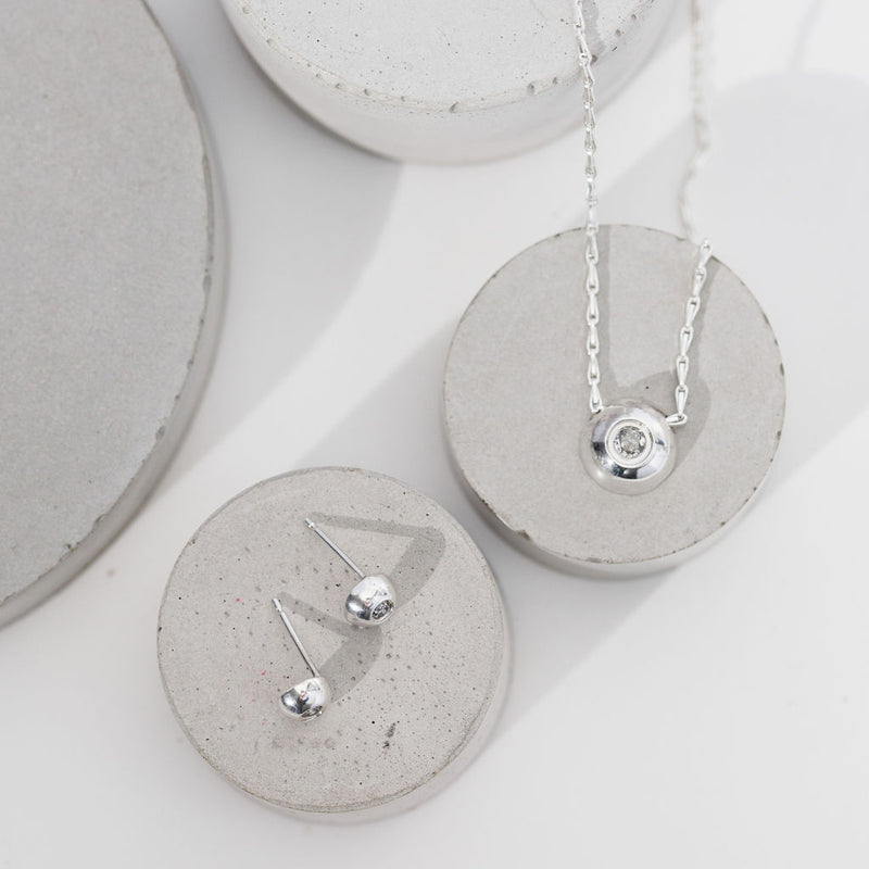 Dotty Silver Grey Diamond Pendant