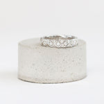 A Geometric Diamond Set Ring - Medium Width