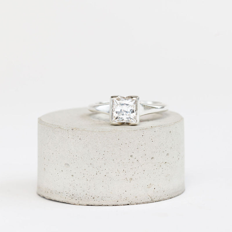 Bespoke Gold Ring Design - Princess Cut Stone
