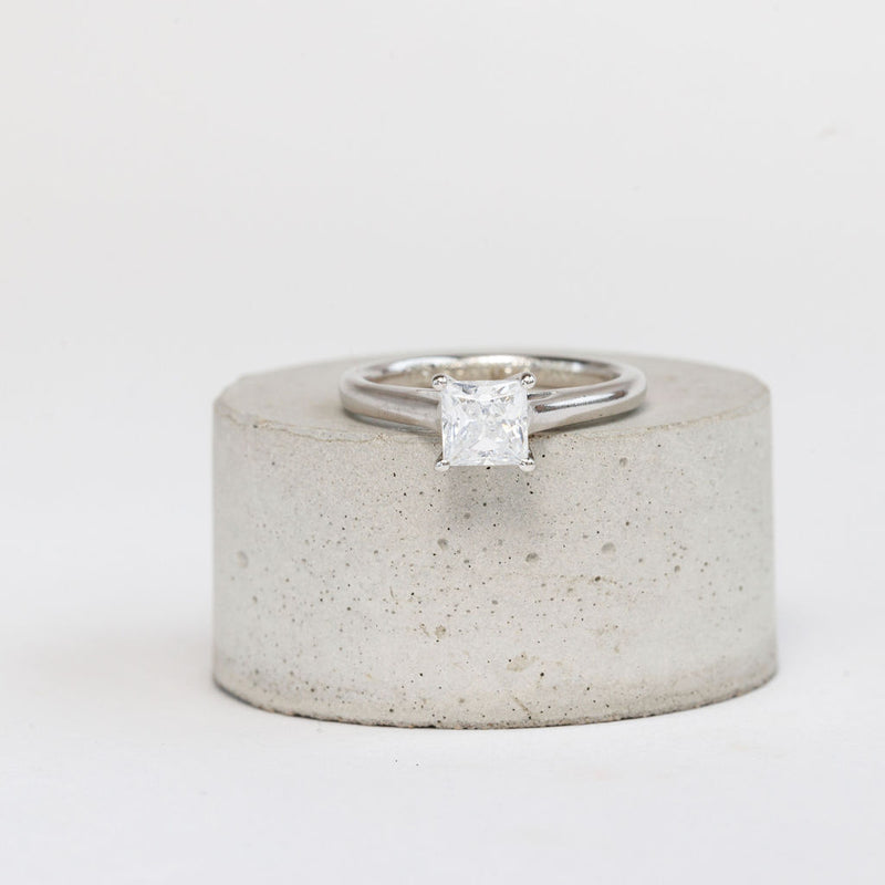 A Princess Cut Diamond Ring