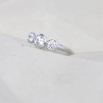 A Classic 3 Stone Contemporary Diamond Ring