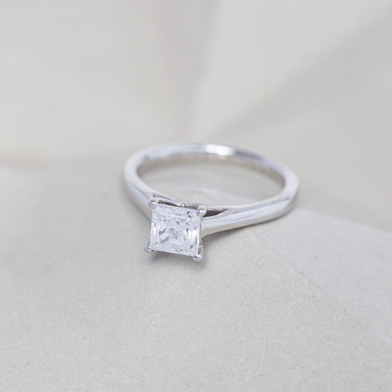 A Princess Cut Diamond Ring