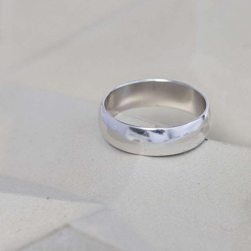 Men's D Shape Wedding Ring