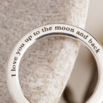 My Heart Belongs To You ‘I Love You Up To The Moon And Back’ Engraved Ring -  Guess How Much I Love You Collection