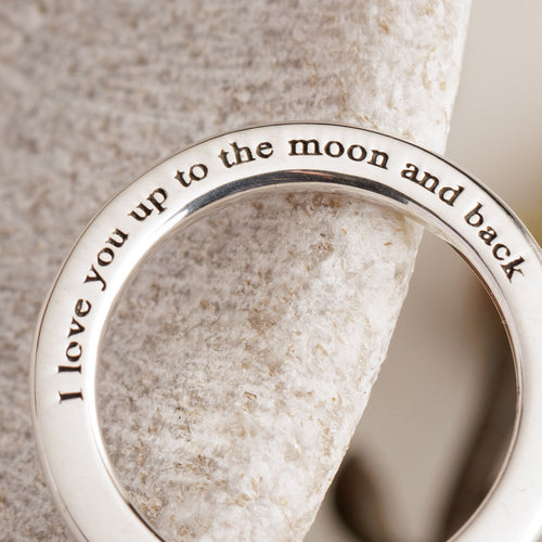 My Heart Belongs To You ‘I Love You Up To The Moon And Back’ Engraved Ring -  Guess How Much I Love You Collection