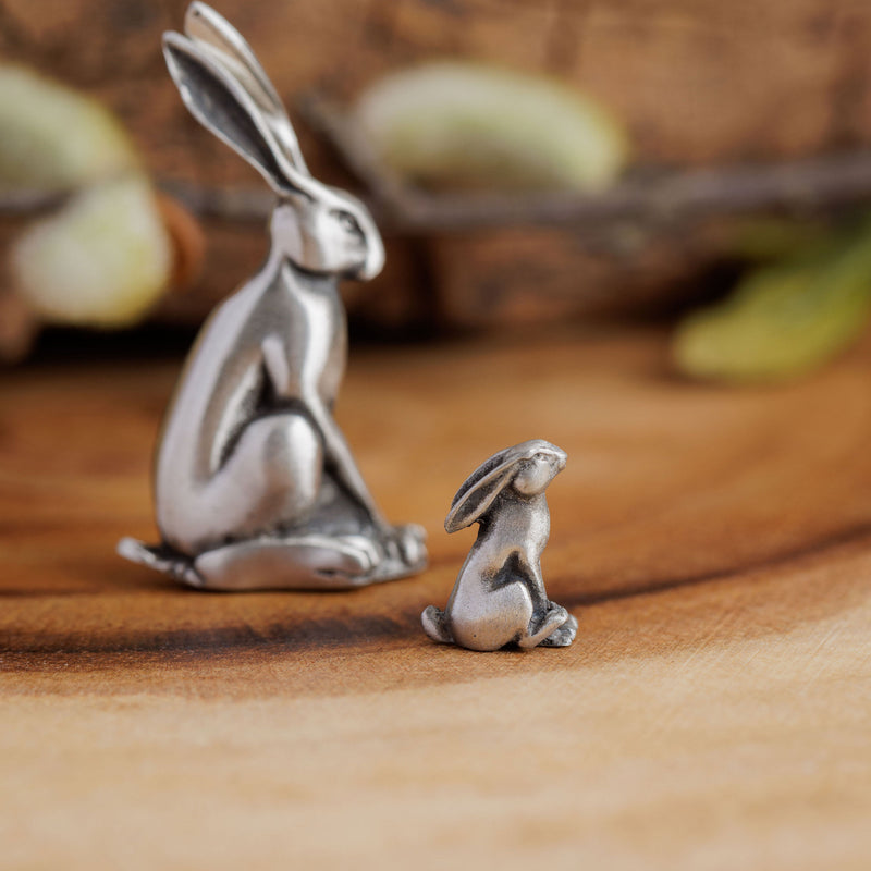 Little Nutbrown Hare and Big Nutbrown Hare Pewter Mini Character Sculpture - Guess How Much I Love You Collection