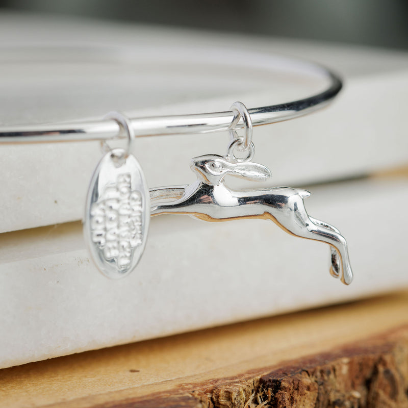 Leaping Hare Silver Bangle - Guess How Much I Love You Collection