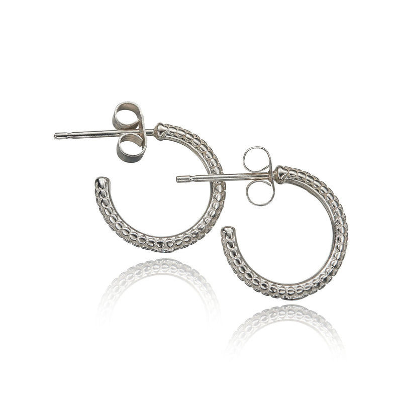 Dotty Solid Silver Medium Hoop Earrings