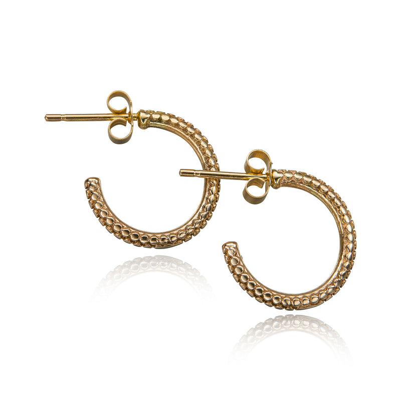 Dotty Solid Gold Small Hoop Earrings