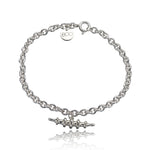 Gazelle Collection Silver T Bar Textured Bracelet