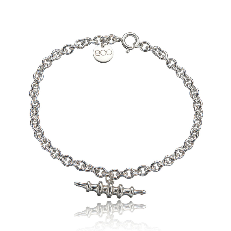 Gazelle Collection Silver T Bar Textured Bracelet