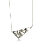 Softy Collection Silver  Large  Angular Textured Statement Necklace