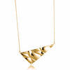 Softy Collection Gold Large  Angular Textured Statement Necklace