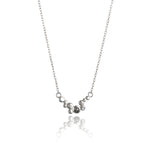 Dotty Solid Silver Organic Grey Diamond Necklace